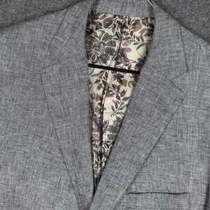 Oak Hill Sport Coat Blazer Mens 2XLT 50/52 Gray Linen Blend Suit Jacket